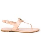 Sandales en Cuir entre-doigts Claire rose poudré