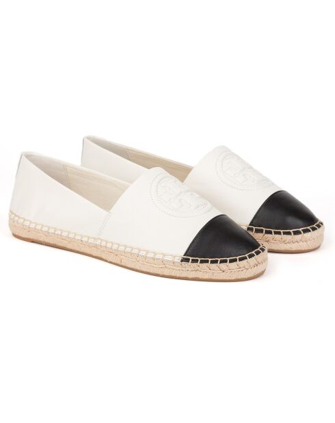 Espadrilles en Cuir Benton blanc/noir