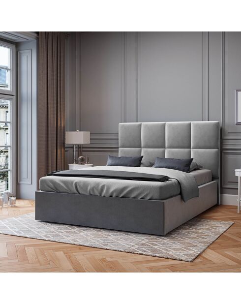 Tête de Lit en Velours Begonia gris clair - 140x120 cm
