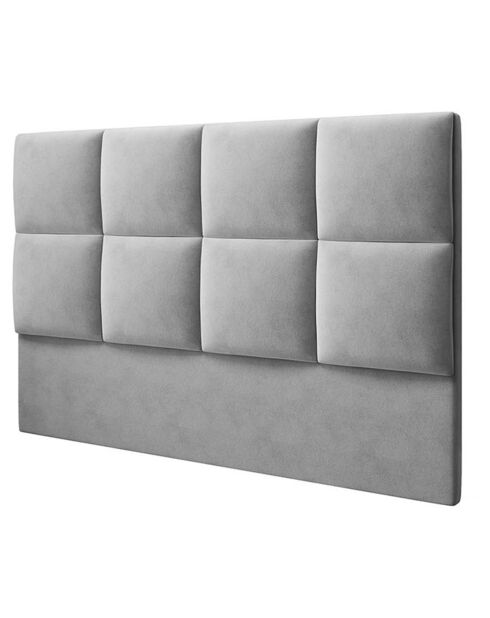 Tête de Lit en Velours Begonia gris clair - 140x120 cm