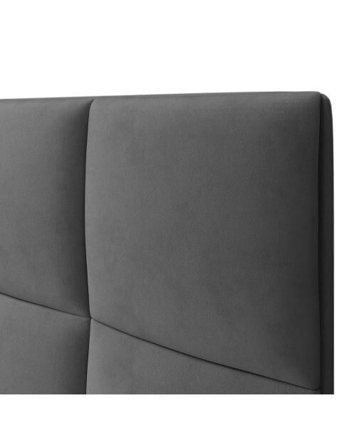 Tête de Lit en Velours Begonia gris foncé - 140x120 cm