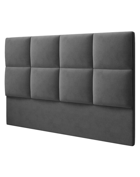 Tête de Lit en Velours Begonia gris foncé - 140x120 cm