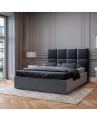 Tête de Lit en Velours Begonia bleu foncé - 140x120 cm