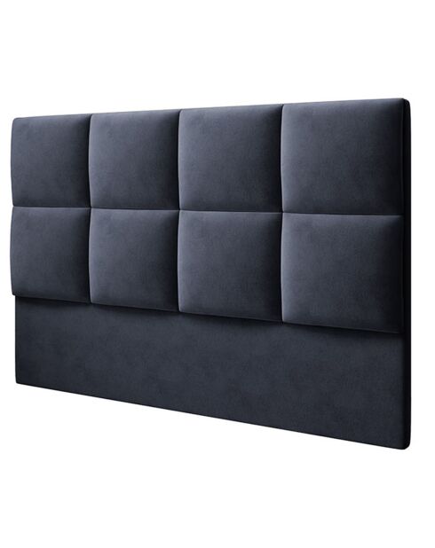 Tête de Lit en Velours Begonia bleu foncé - 140x120 cm