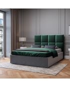 Tête de Lit en Velours Begonia vert bouteille - 140x120 cm