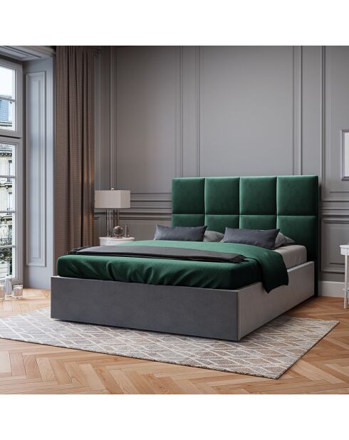 Tête de Lit en Velours Begonia vert bouteille - 140x120 cm