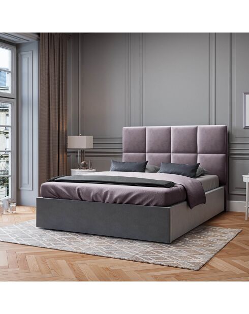 Tête de Lit en Velours Begonia lavande - 140x120 cm