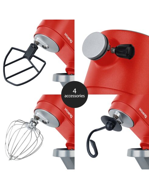 Robot Pétrin KM124 5L rouge - 800W