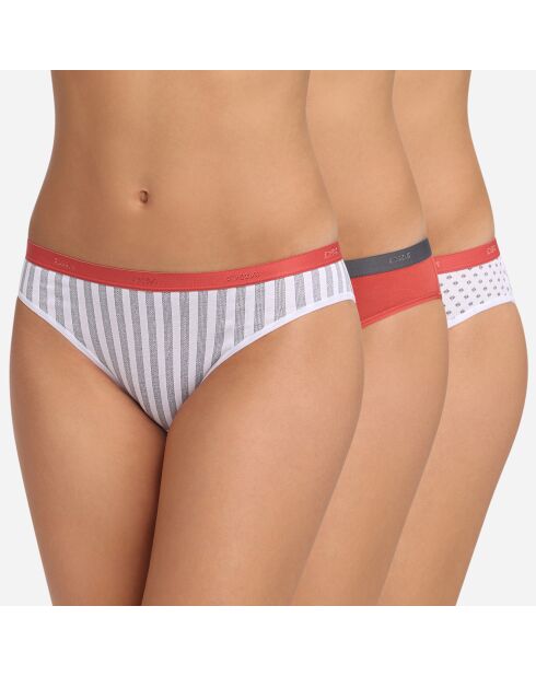 3 Culottes Pocket Coton Provence rouge/blanc