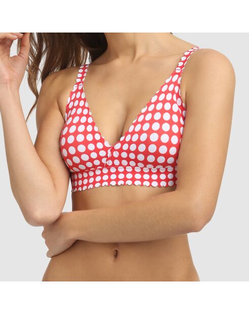 Soutien-gorge triangle Agnès B. à pois rouge
