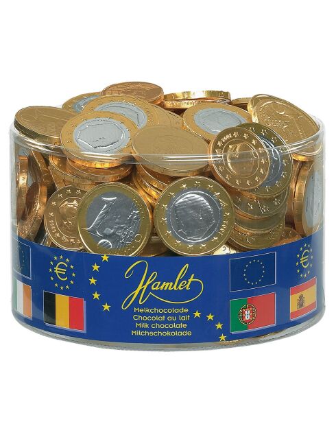 Schachtel mit Euromünzen mit Milchschokolade 1 kg