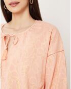 Blouse Baya imprimé ton sur ton corail