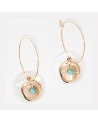 Boucles d'oreilles Les Gonaives en Nacre & Turquoise blanc/bleu/doré