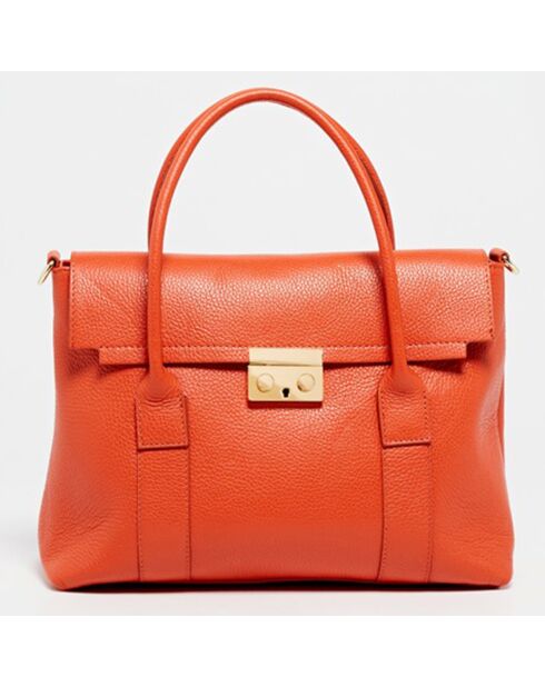 Sac à main en Cuir Amy orange - 31.5x23.5x13 cm