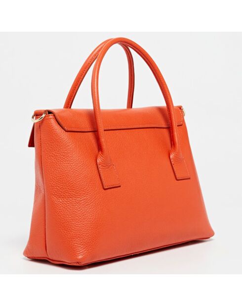 Sac à main en Cuir Amy orange - 31.5x23.5x13 cm