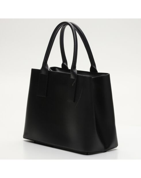 Sac à main en Cuir Fara noir - 34x29x16 cm