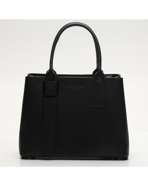 Sac à main en Cuir Fara noir - 34x29x16 cm