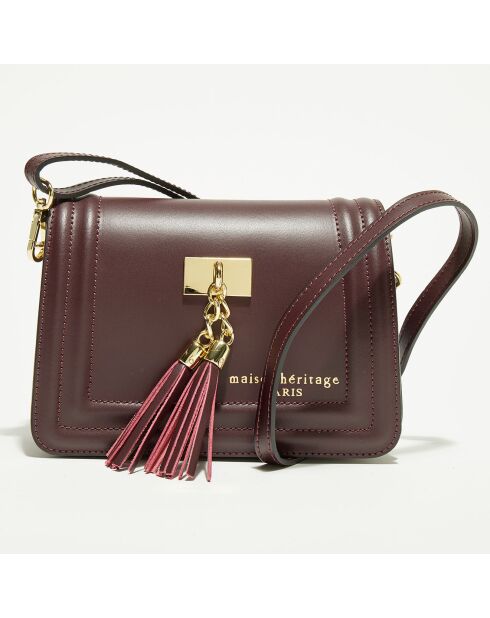 Sac bandoulière en Cuir Core bordeaux - 20.5x6x13 cm