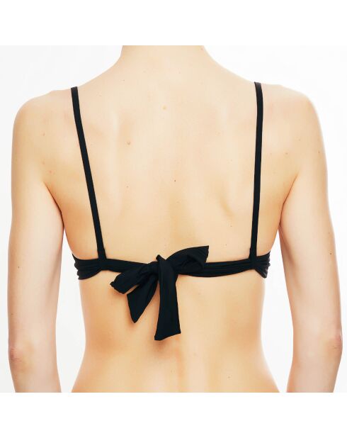 Top de baño negro acolchado con aros Lucky