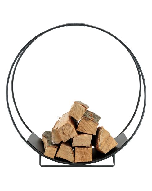 Support pour bois noir - 70x29x71 cm