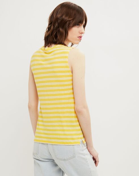 T-Shirt en Coton & Lin Chazan rayé jaune