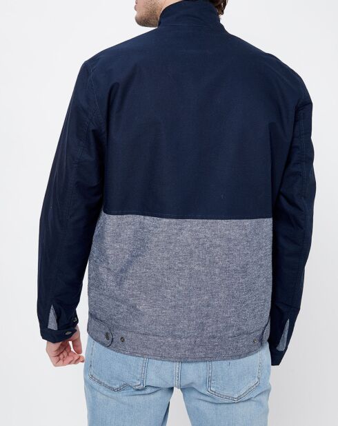 Blouson bimatière denim Tilos bleu marine