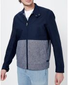 Blouson bimatière denim Tilos bleu marine