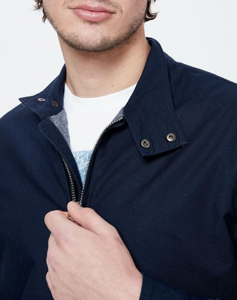 Blouson bimatière denim Tilos bleu marine