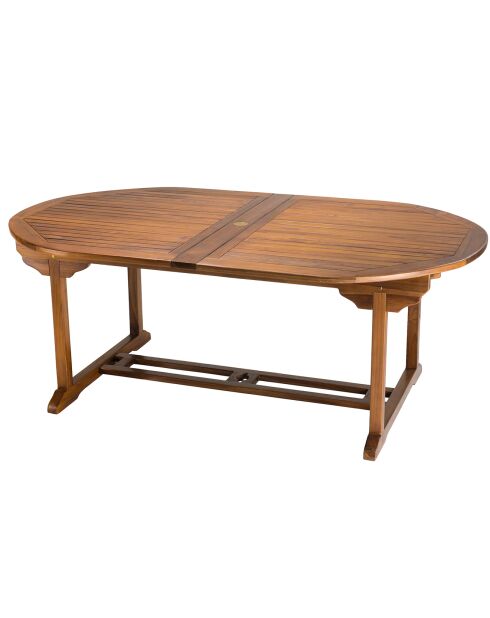 Ausziehbarer Gartentisch für 10/12 Personen Maeva aus geöltem Teakholz — 200/300x120x75cm