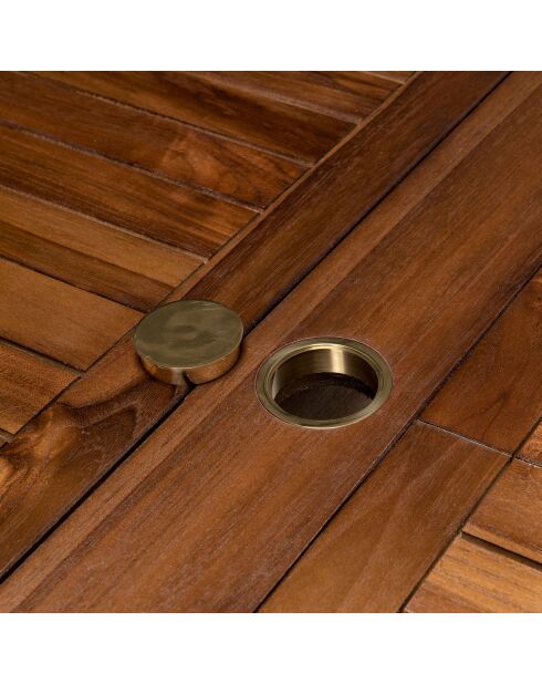 Ausziehbarer Gartentisch für 10/12 Personen Maeva aus geöltem Teakholz — 200/300x120x75cm