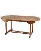 Ensemble de jardin 1 table extensible + 6 fauteuils empilables Maeva teck huilé