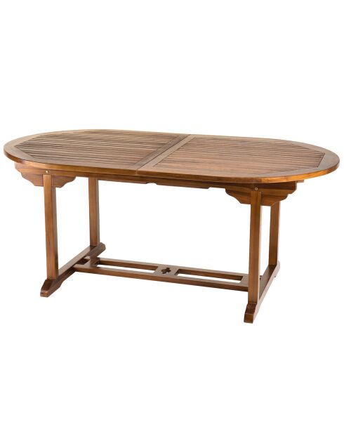 Gartengarnitur 1 ausziehbarer Tisch+6 stapelbare Sessel Maeva, geöltes Teakholz