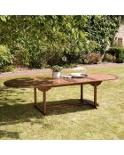 Table de jardin extensible 10/12 personnes Maeva teck huilé - 200/300x120x75cm
