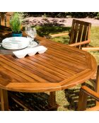 Table de jardin extensible 10/12 personnes Maeva teck huilé - 200/300x120x75cm