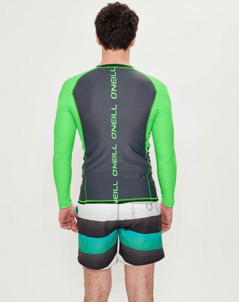 Antraciet/fluorescerend groen Surf T-shirt