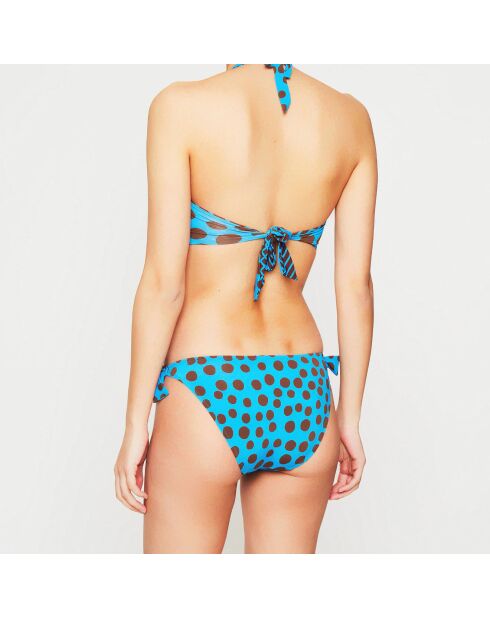 Maillot de bain 2 pièces triangles foulard Jirafa bleu/marron