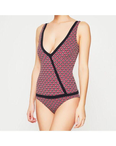 Maillot de bain 1 pièce Kados rouge/noir