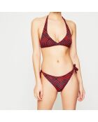 Maillot de bain 2 pièces triangles foulard Celosía noir/rouge