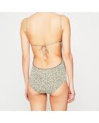 Maillot de bain 1 pièce Maun jaune/blanc