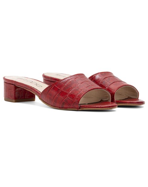 Mules Sofia de cuero rojo