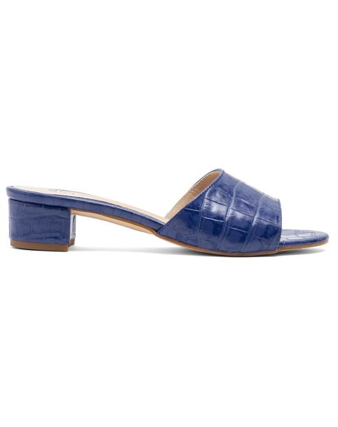 Mules Sofia de piel azul