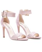 Sandales en Velours de Cuir & Cuir Rosie nude - Talon 8.5 cm