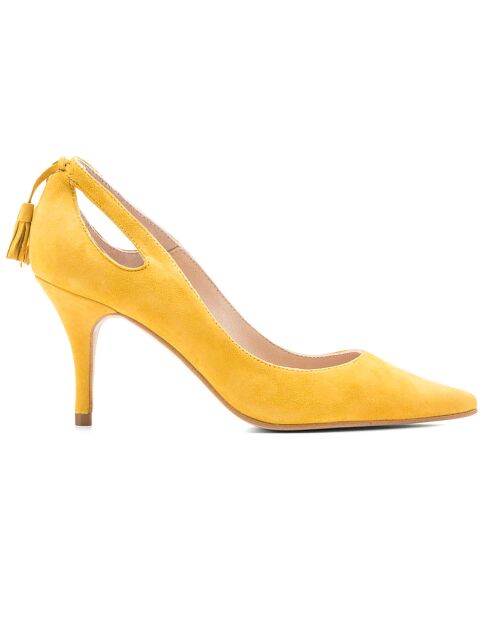 Escarpins en daim Dafne Moutarde - Talon 7cm