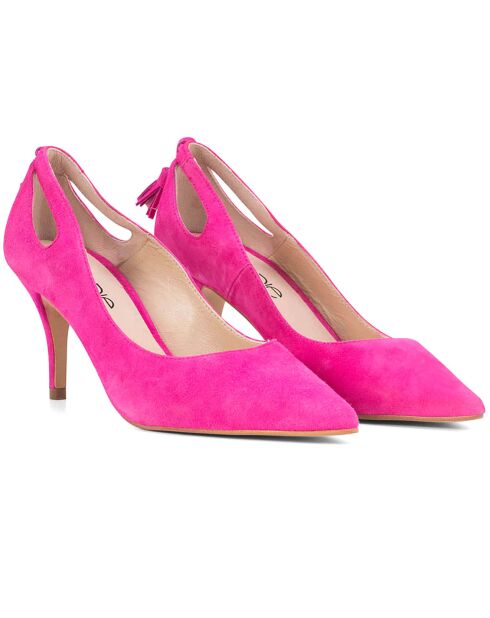 Escarpins en daim Dafne fuchsia - Talon 7cm