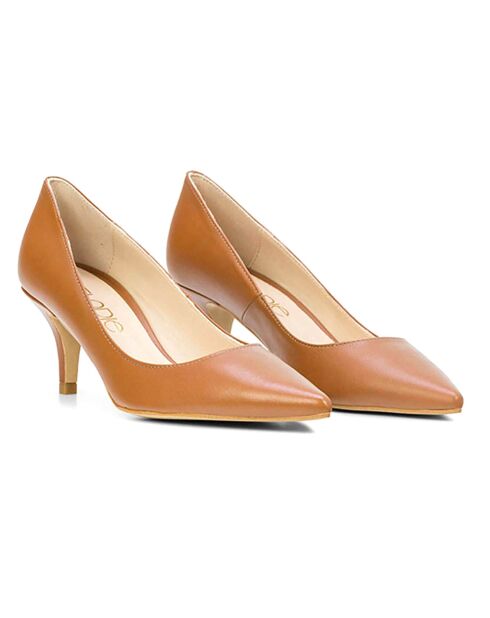 Escarpins en Cuir Amanda camel - Talon 5 cm