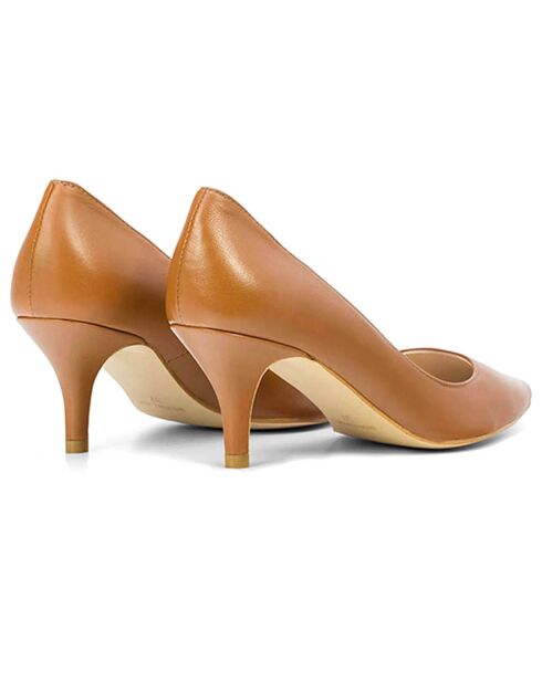 Escarpins en Cuir Amanda camel - Talon 5 cm