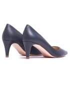 Amanda Pumps aus anthrazitfarbenem Leder, 5 cm Absatz
