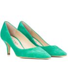 Amanda Pumps aus grünem Samt aus Veloursleder - 5 cm Absatz