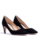 Schwarze Pumps Amanda aus Samt aus Leder - 5 cm Absatz