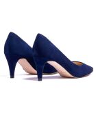 Zapatos de tacón Amanda de terciopelo marino, tacón de 5 cm